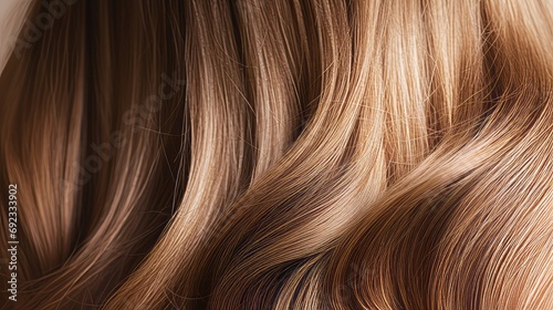 Close-up of shiny  healthy hair with a natural glow