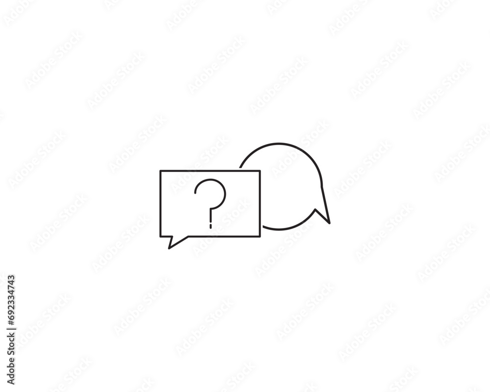 Question bubble message icon vector symbol design illustration Question bubble message icon vector symbol design illustration