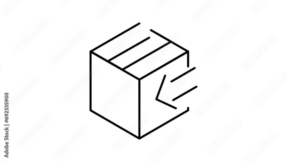 Box delivery with arrow line animation icon design Box delivery with arrow line animation icon design