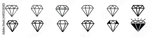  Diamond icon, diamonds collection icons. Diamond icons set, Diamond logo. Various forms of diamond cut. Brilliant, diamond line icon. Different diamond shapes. Dimond icon set in flat style. Gem icon