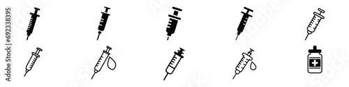 syringe icon, syringe icon vector black and white. Doctors often use syringes to prevent and treat malignant diseases. syringe icon, Syringe, injection icon, Syringe Icons photo