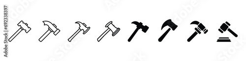 hummer icon, Hammer Icons, Line icon hammer, Gavel icon vector. Hammer symbol vector, Gavel icon set. judge gavel icon vector.