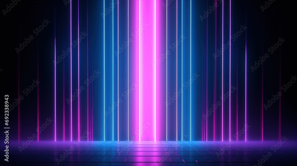 Abstract neon light space, Futuristic background