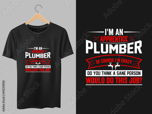 Plumber quote t-shirt template with water taps sketch decor