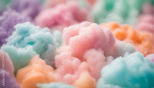 カラフルな綿の背景　生成AI