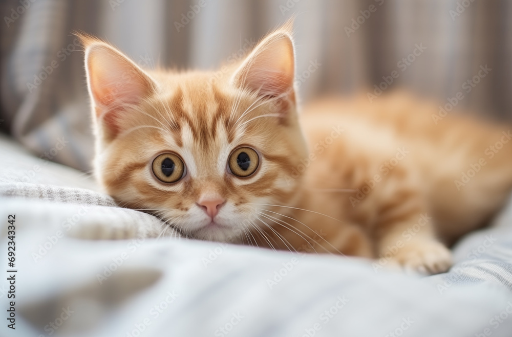 Charming Ginger Kitten with Large Pleading Eyes Charming Ginger Kitten with Large Pleading Eyes