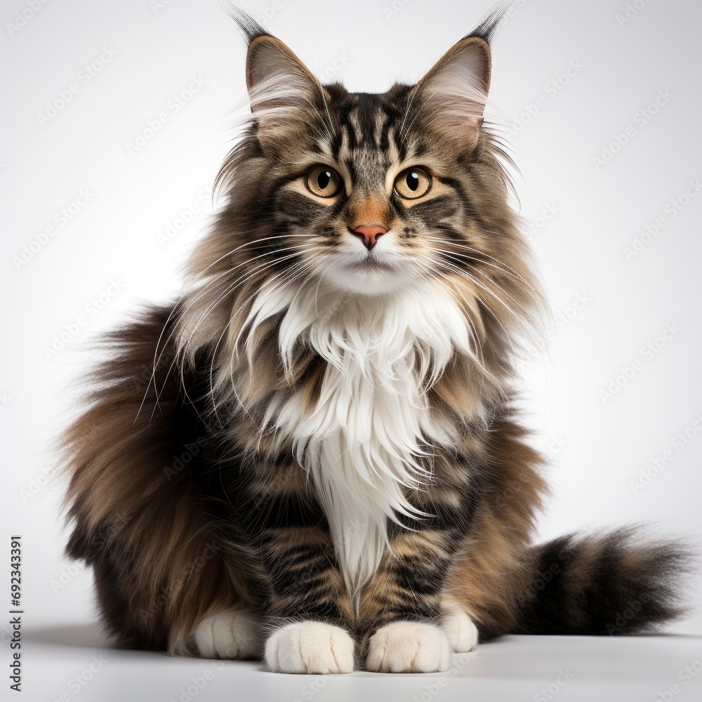 Cat On White Background, White Background, For Design And Printing