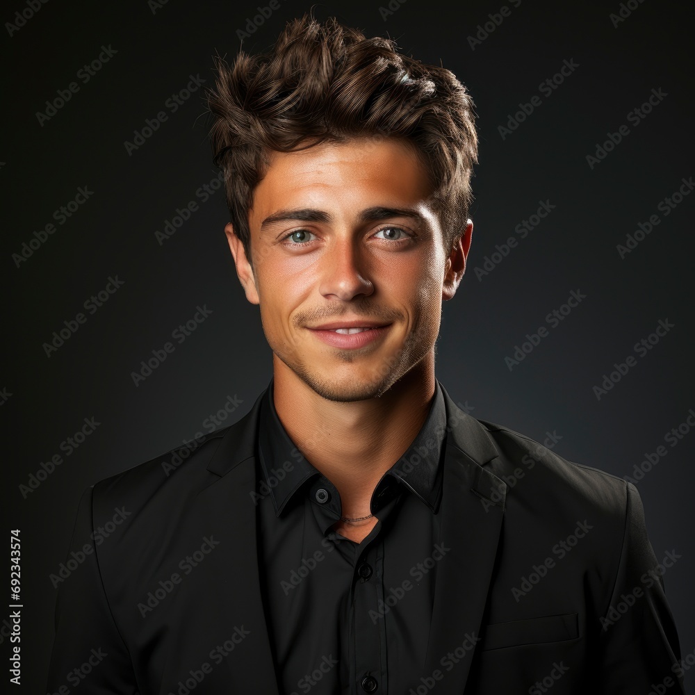 Closeup Portrait Handsome Smiling Successful Young, White Background, For Design And Printing Closeup Portrait Handsome Smiling Successful Young, White Background, For Design And Printing