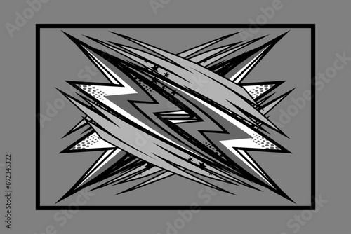 vector abstract racing background design with a unique line pattern and a combination of fierce grayscale colors that looks elegant