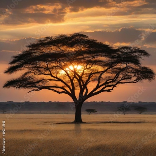 tree at sunset