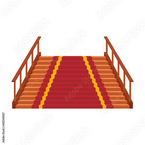  Flat illustration of stairs on isolated background 