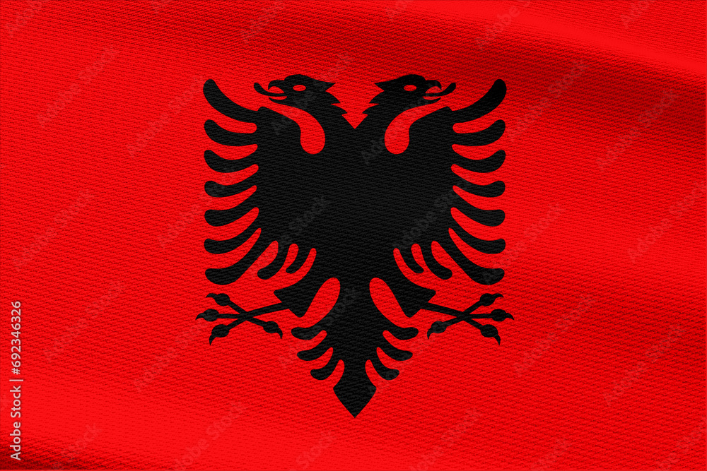 Close-up view of Albania National flag. Close-up view of Albania National flag.