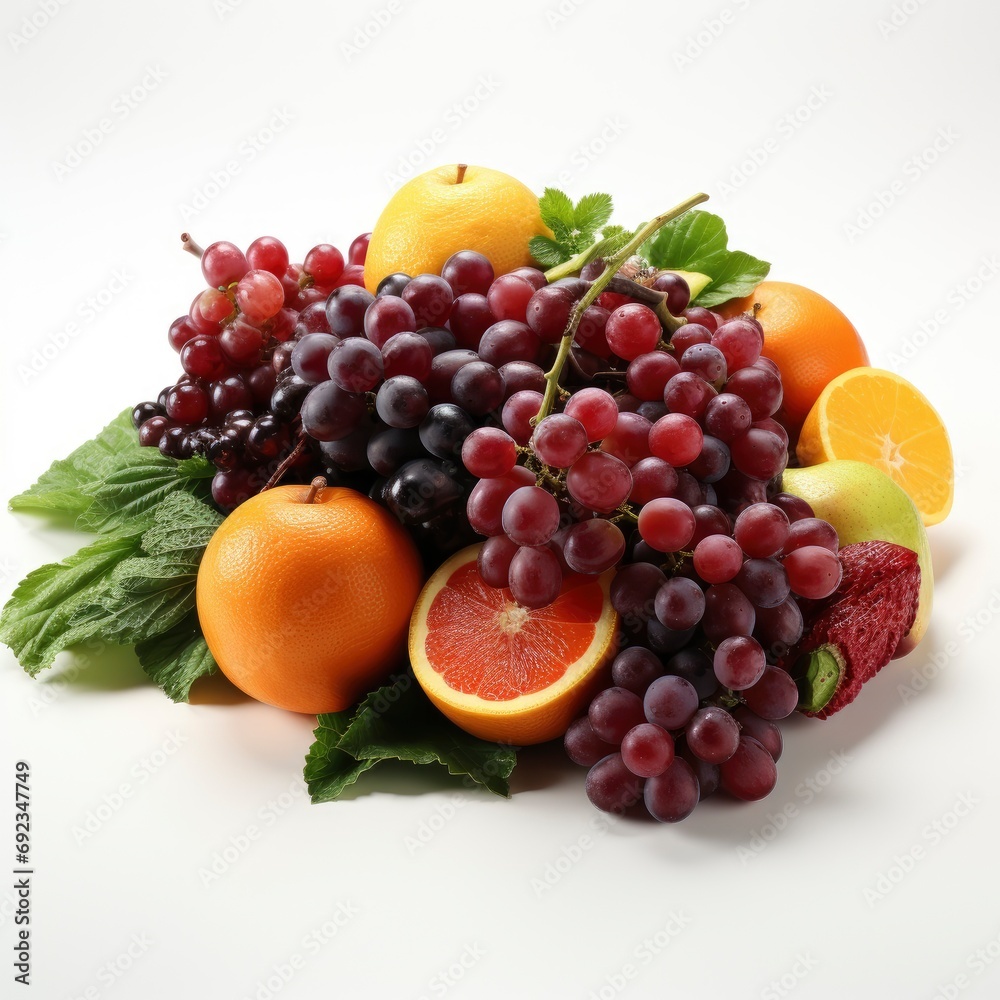 Fruits Vegetables White Background, White Background, For Design And Printing