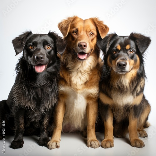 Group Dogs On White Background, White Background, For Design And Printing