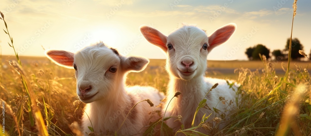 Summer farm kids - baby goats. Summer farm kids - baby goats.