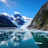 Glacier's Journey: Between Towering Fjords