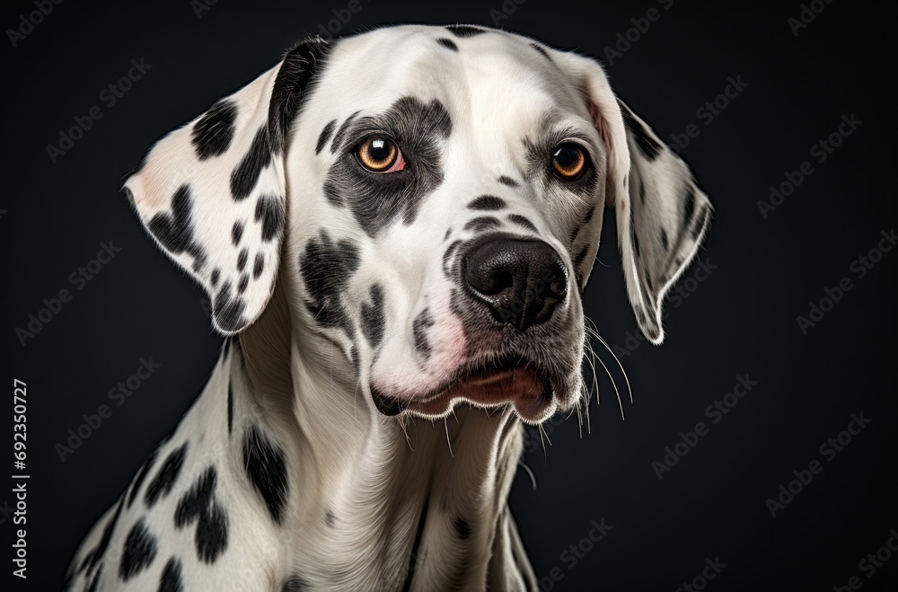 Dalmatian Dog with Expressive Eyes Studio Shot