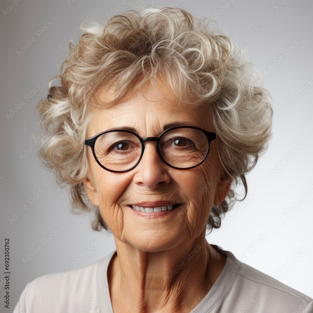 Lovely Fun Smiling Happy Caucasian Elder, White Background, For Design And Printing Lovely Fun Smiling Happy Caucasian Elder, White Background, For Design And Printing