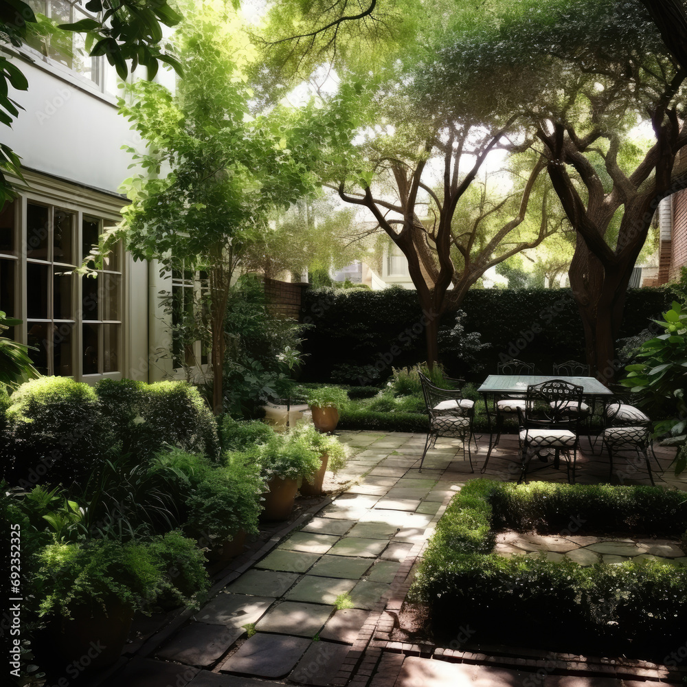 Secret Garden in Historic District: Contemporary Outfitting