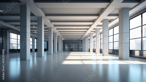 3d render of empty office interior nobody