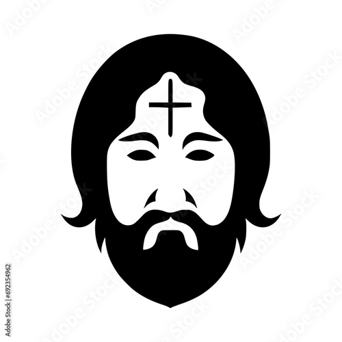 jesus head vector icon