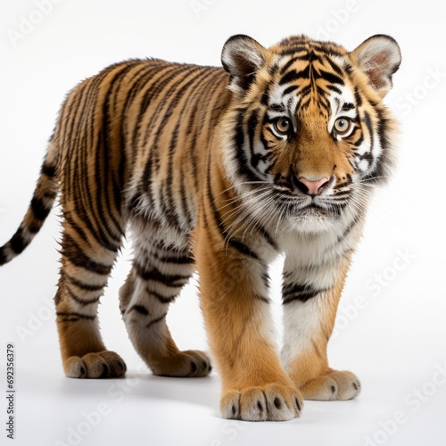 Royal Tiger P T Corbetti Isolated, White Background, For Design And Printing photo