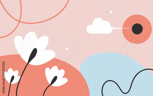 Floral background. Good for fashion fabrics, postcards, email header, wallpaper, banner, events, covers, advertising, and more. Valentine's day, women's day, mother's day background. © TasaDigital
