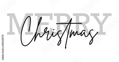 Merry Christmas Lettering, text design template for greeting cards, isolated on white background, vector illustration