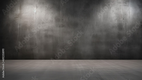 Dark room abstract cement floor for interior decorate copy space