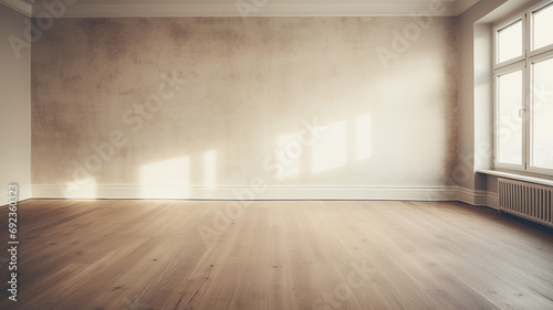 Empty undecorated apartment room interior render © BornHappy