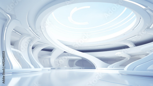 Futuristic White Architecture art Design Background