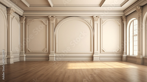 Interior empty room 3D rendering