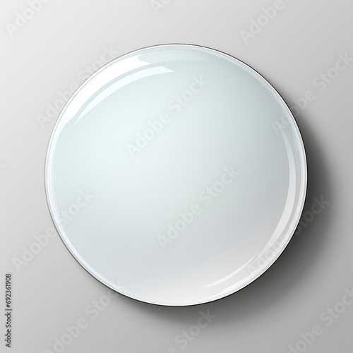 White Blank Badge Glossy Round Button, White Background, For Design And Printing