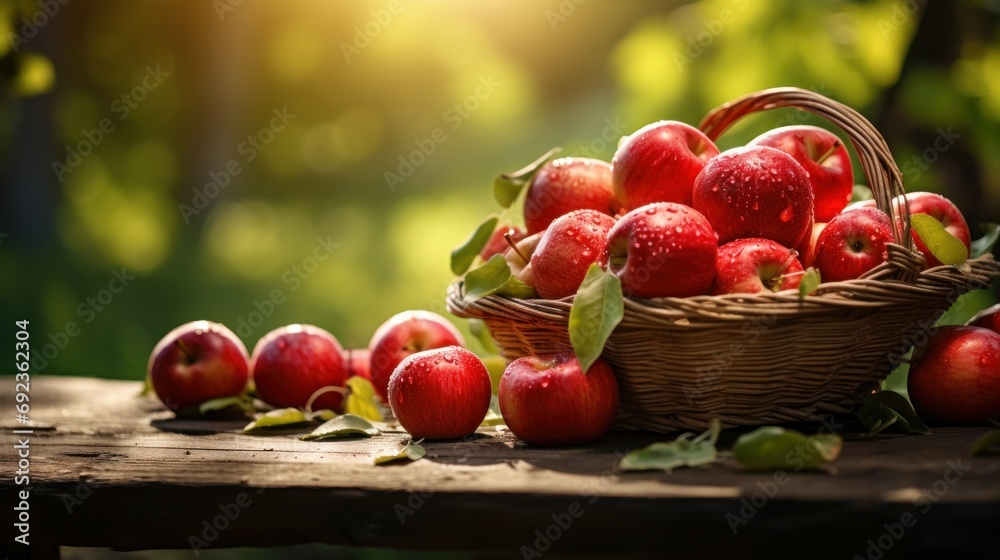 Red Apples in Sunny Orchard Red Apples in Sunny Orchard