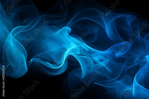abstract blue smoke with a dark background. Graphic resource concept