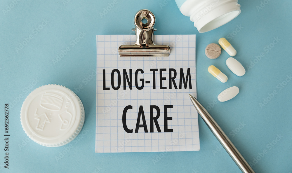 Long-Term Care Insurance agreement policy is shown using the text - obrazy, fototapety, plakaty 