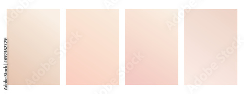 Nude gradient. Set of posters with gradation of warm beige shades. Pastel colors for design