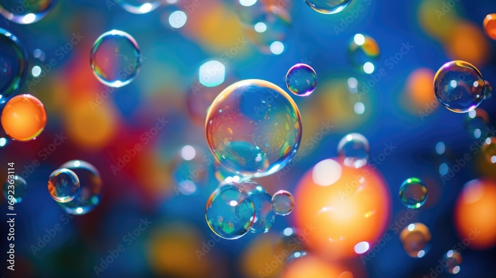 background with colorful and vibrant bubbles, ai