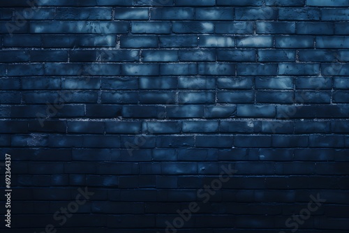 Dark brick wall backrground with bluish shading photo