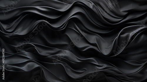 Scrunched black paper background waste photo