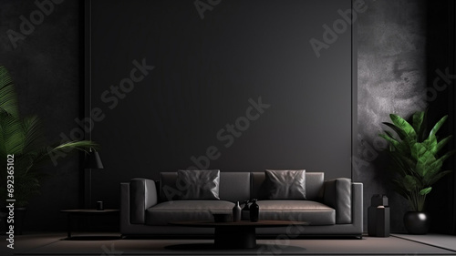 The lounge and black bedroom interior design and black photo