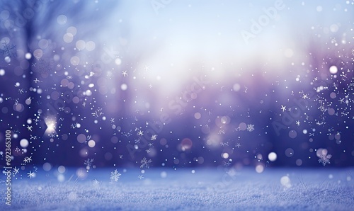cold winter background with bokeh