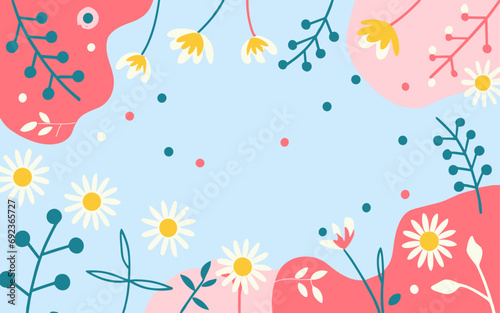 Abstract background poster floral. Good for fashion fabrics, postcards, email header, wallpaper, banner, events, covers, advertising, and more. Valentine's day, women's day, mother's day background.