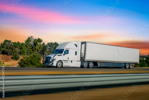 California USA, Transport truck running on the highway California, 