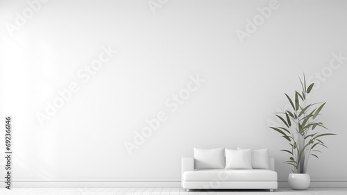 White living room in modern design minimal clear space