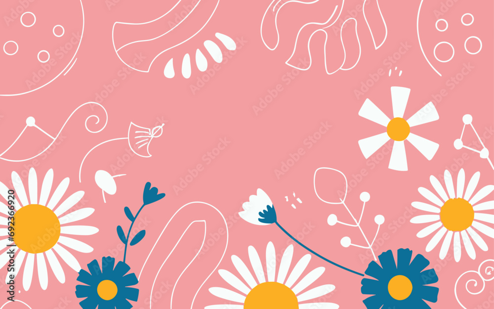 Floral background. Good for fashion fabrics, postcards, email header, wallpaper, banner, events, covers, advertising, and more. Valentine's day, women's day, mother's day background.