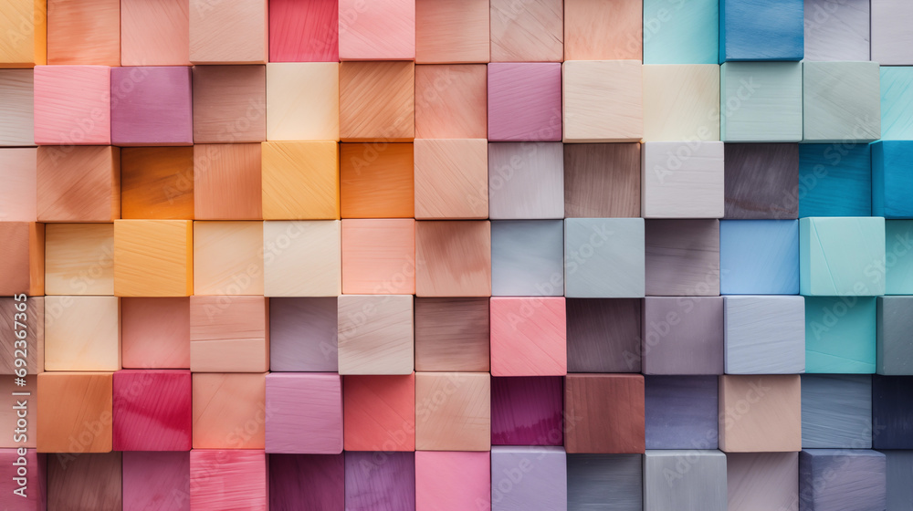 Woodblock Tiles, Muted Color Palette Woodblock Tiles, Muted Color Palette