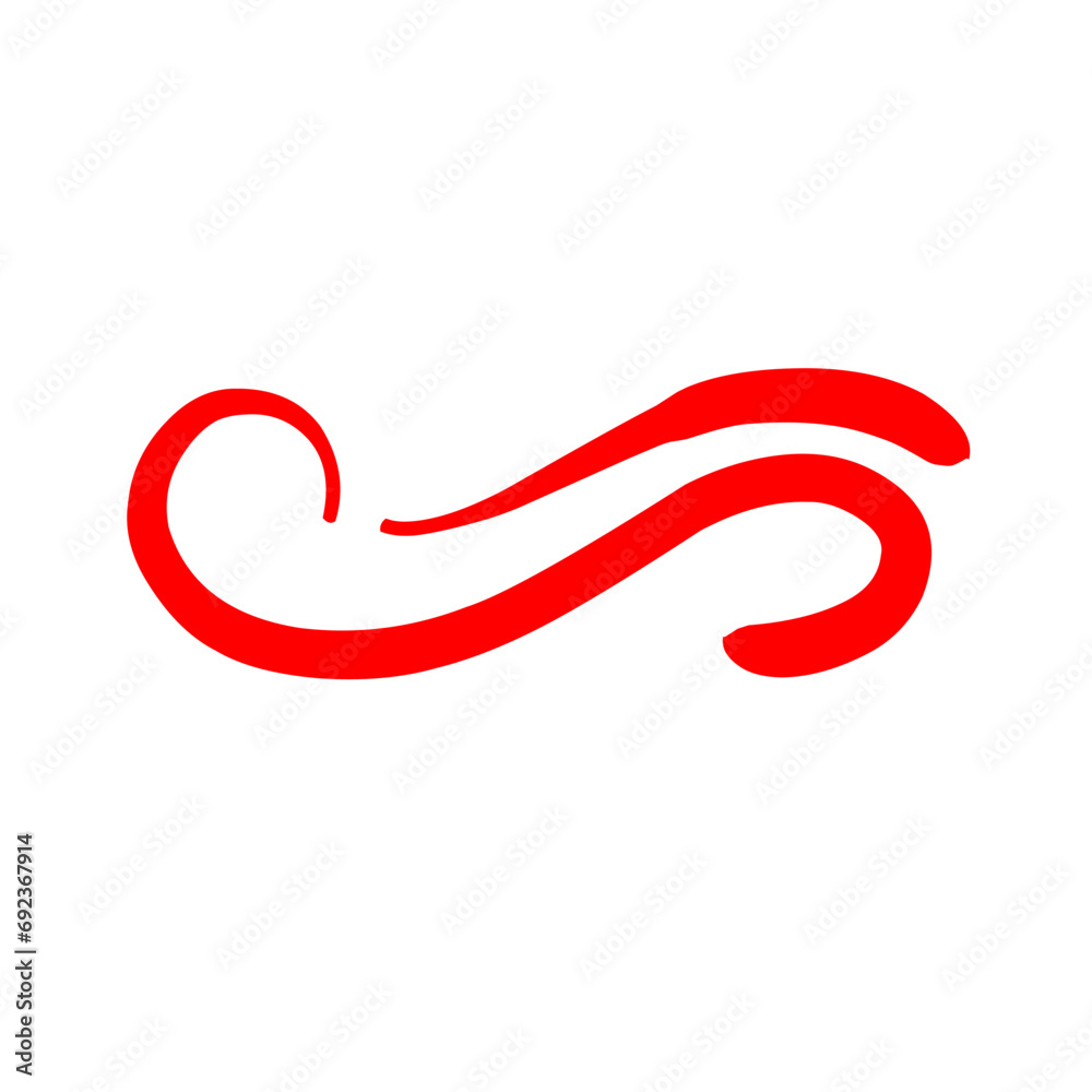 Hand drawn Red Swirl Swoosh Hand drawn Red Swirl Swoosh