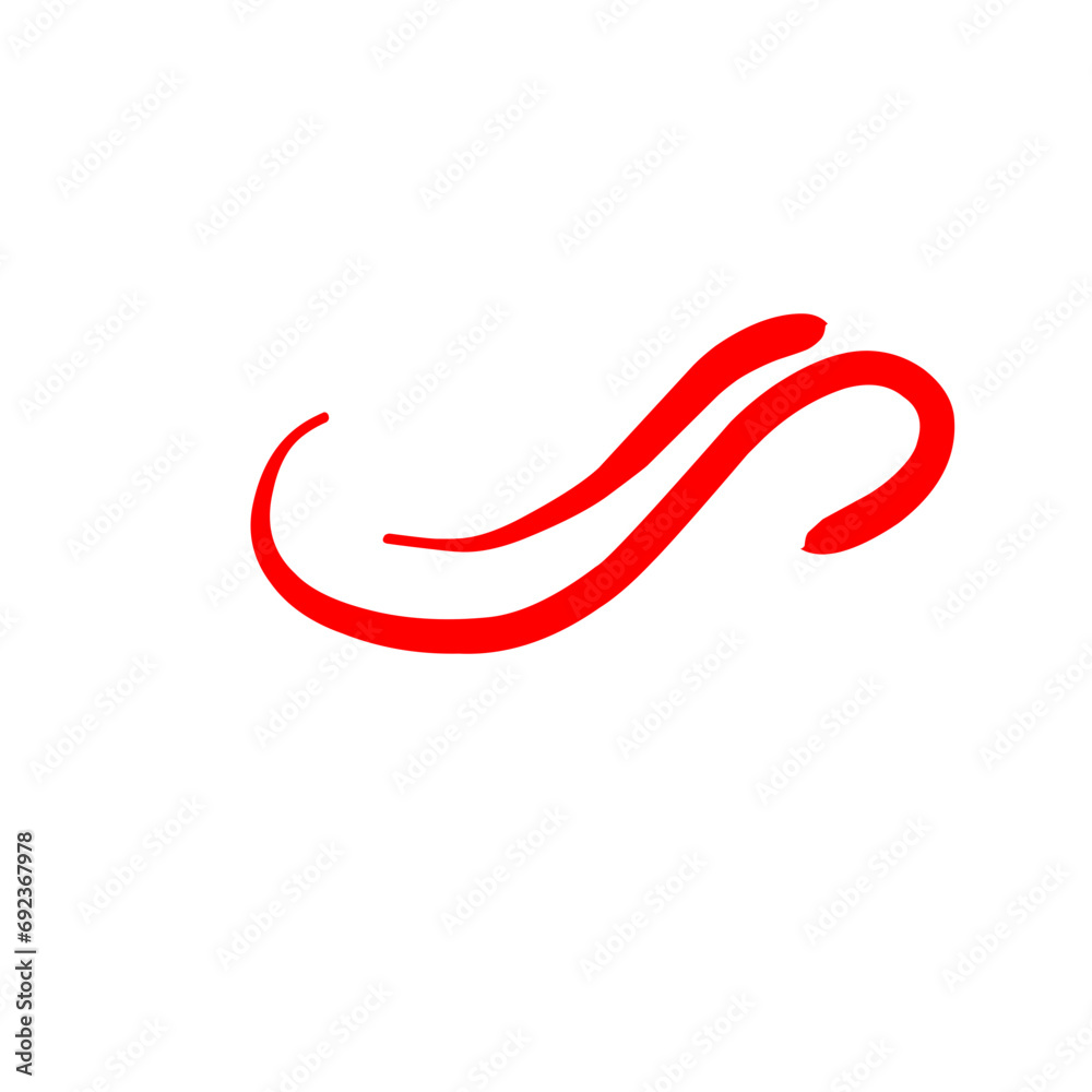 Hand drawn Red Swirl Swoosh Hand drawn Red Swirl Swoosh