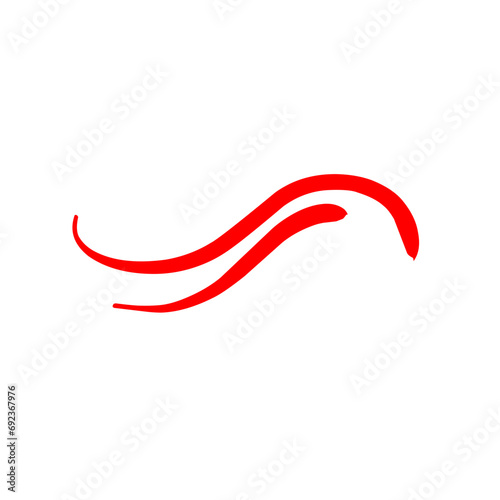 Hand drawn Red Swirl Swoosh